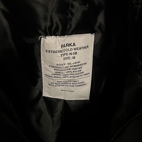 Black Parka with faux fur lined hood - Picture 2 of 3